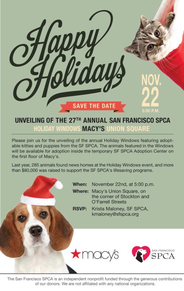 Fw- Fwd- San Francisco SPCA Holiday Windows Unveiling - Save the Date!