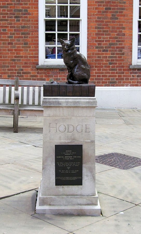 statue of a black cat named Hodge