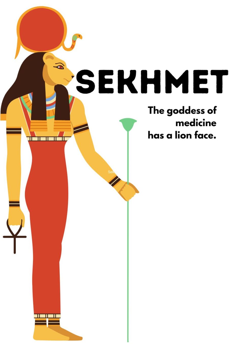 Sekhmet, the Egyptian goddess of healing and war with a lion's face